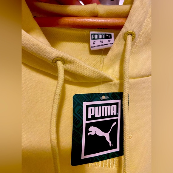 Puma yellow pullover hoodie NWT - Picture 3 of 4